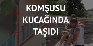 Yangında mahsur kalan genç son anda kurtarıldı