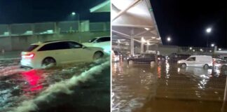 Kapıkule’de sağanakta araçlar su içinde kaldı