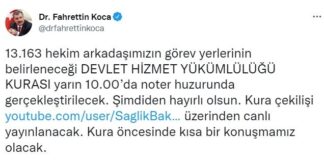 13 bin 163 hekimin görev yerleri belli oluyor