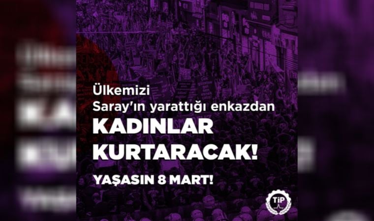 TİP: Ülkemizi, Saray’ın yarattığı enkazdan kadınlar kurtaracak!
