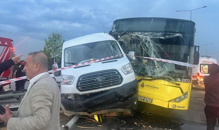 Pendik’te havalimanı personelini taşıyan servis aracı ile otobüs çarpıştı: 6 yaralı