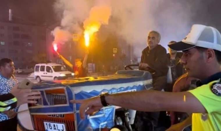 Traktörde alkolle şampiyonluk kutlayan sürücüye trafik cezası
