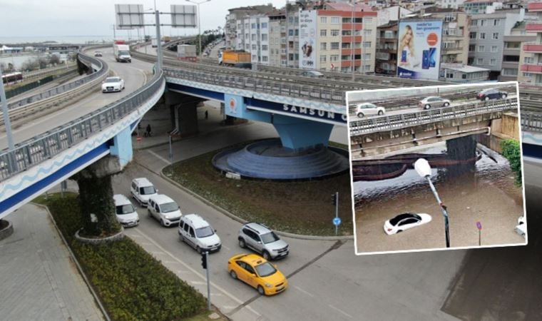 10 milyonluk ‘yağmur suyu kolektör hattı’ işe yaramadı: Belediye Evleri kavşağı sular altında