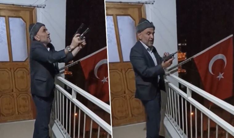 Balkonda tehlikeli seçim kutlaması: Havaya ateş açtı, yorgun mermi tehlikesi yarattı