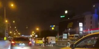 D-100’de taksi şoförünü dövdüler