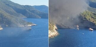 Fethiye’de tekne yangını